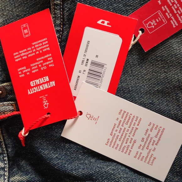 NWT Diesel Size 38 Slim Fit Mid Waist Straight Leg Button Fly 1995 Jeans 09C04 - Picture 7 of 16